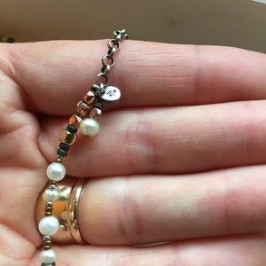 Silpada multimetal and pearl long necklace